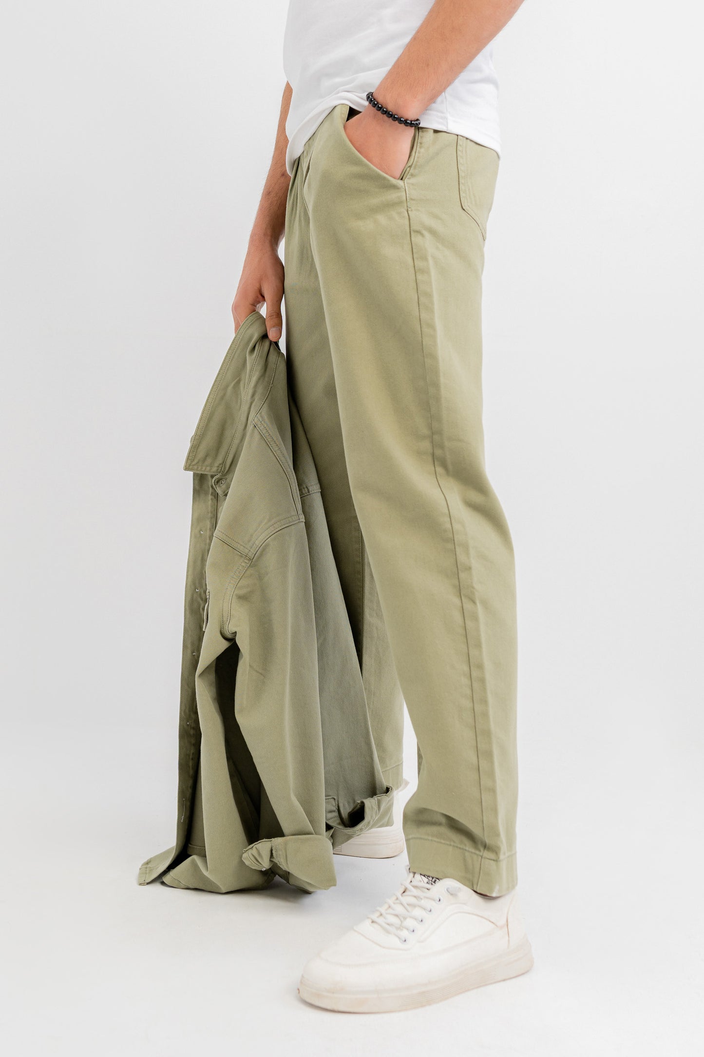 Khaki Green Straight Fit Jeans - Hustle N Holla