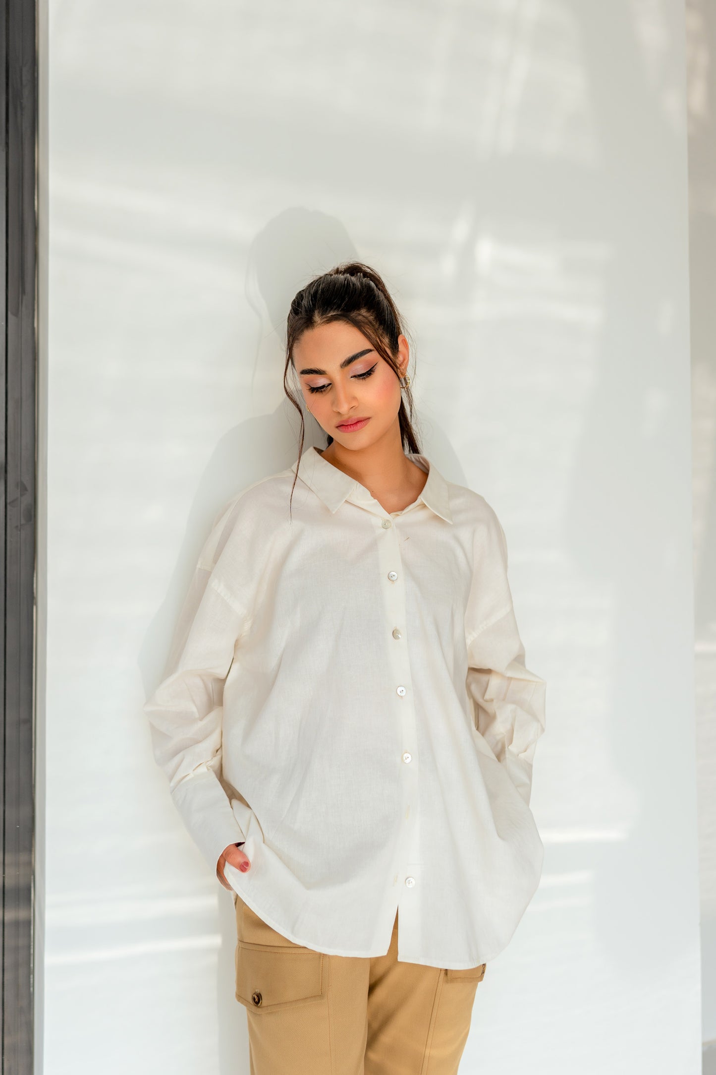 White Oversize Button down Minor Fault Shirt - Hustle N Holla