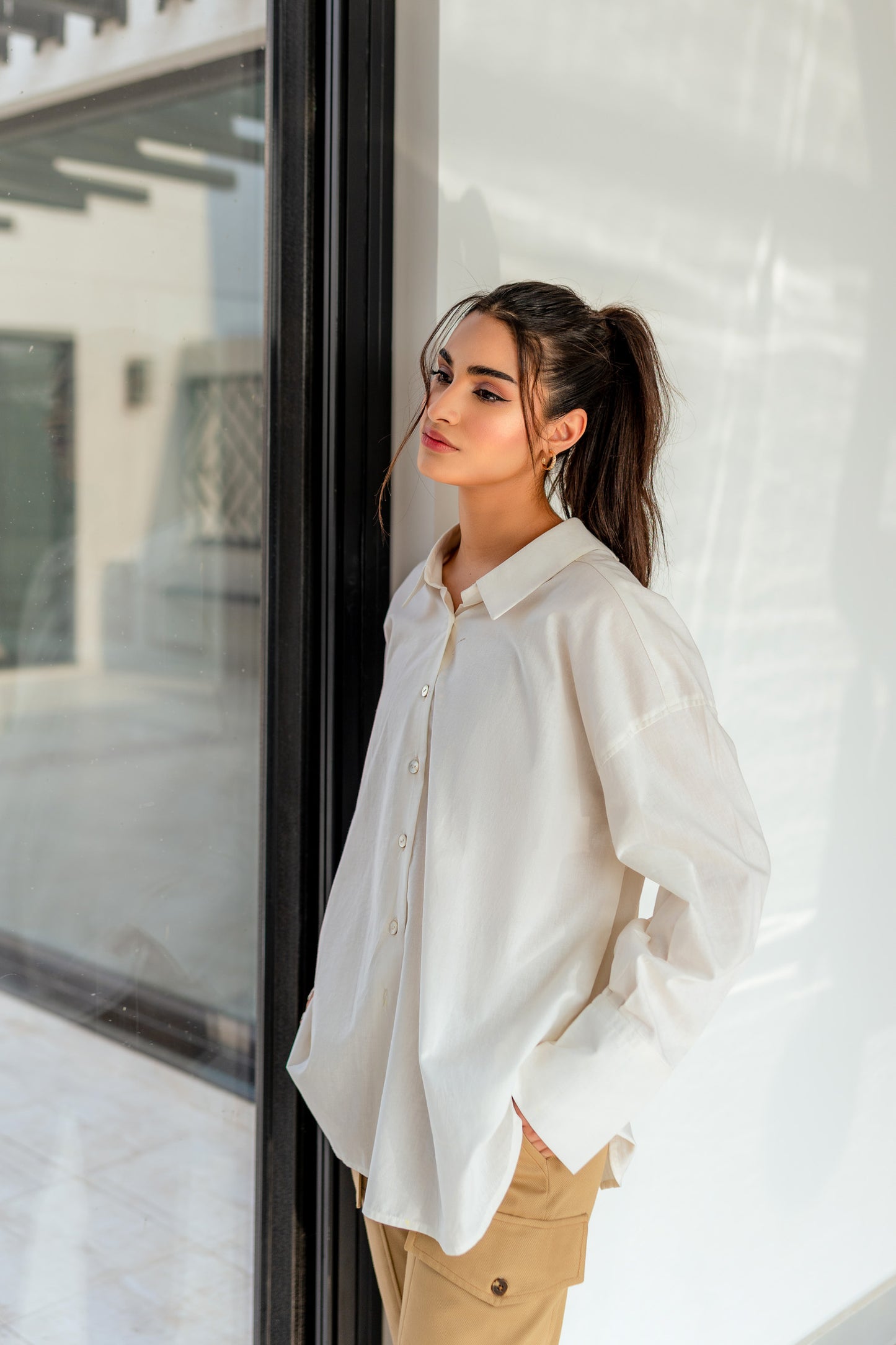 White Oversize Button down Minor Fault Shirt - Hustle N Holla