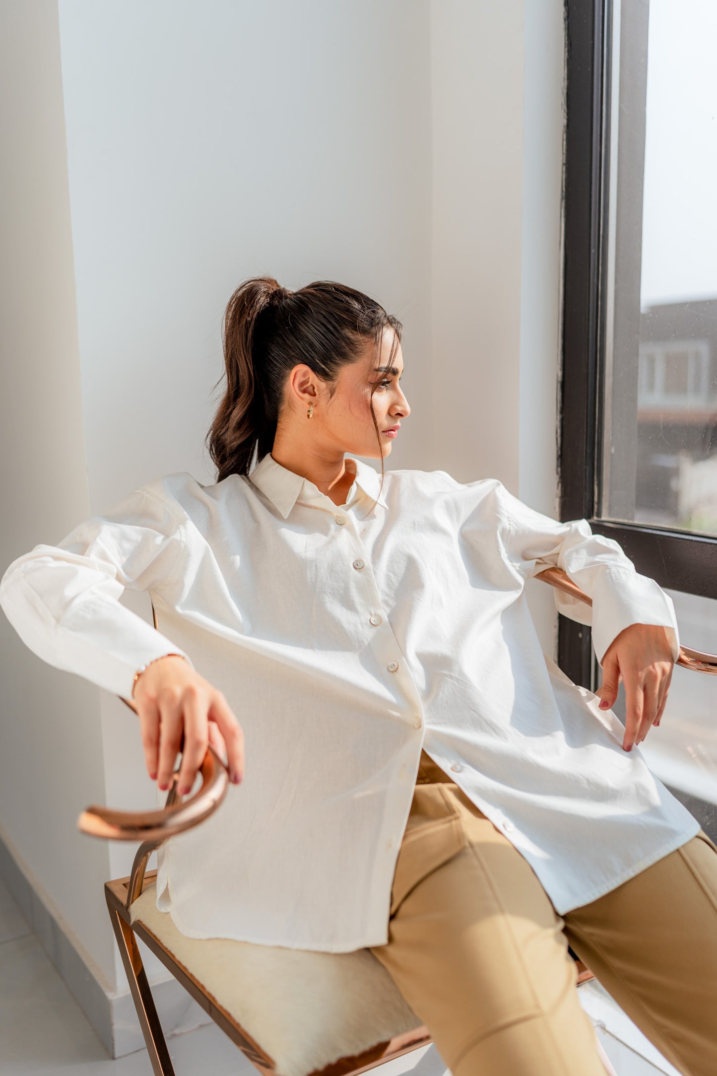White Oversize Button down Minor Fault Shirt - Hustle N Holla