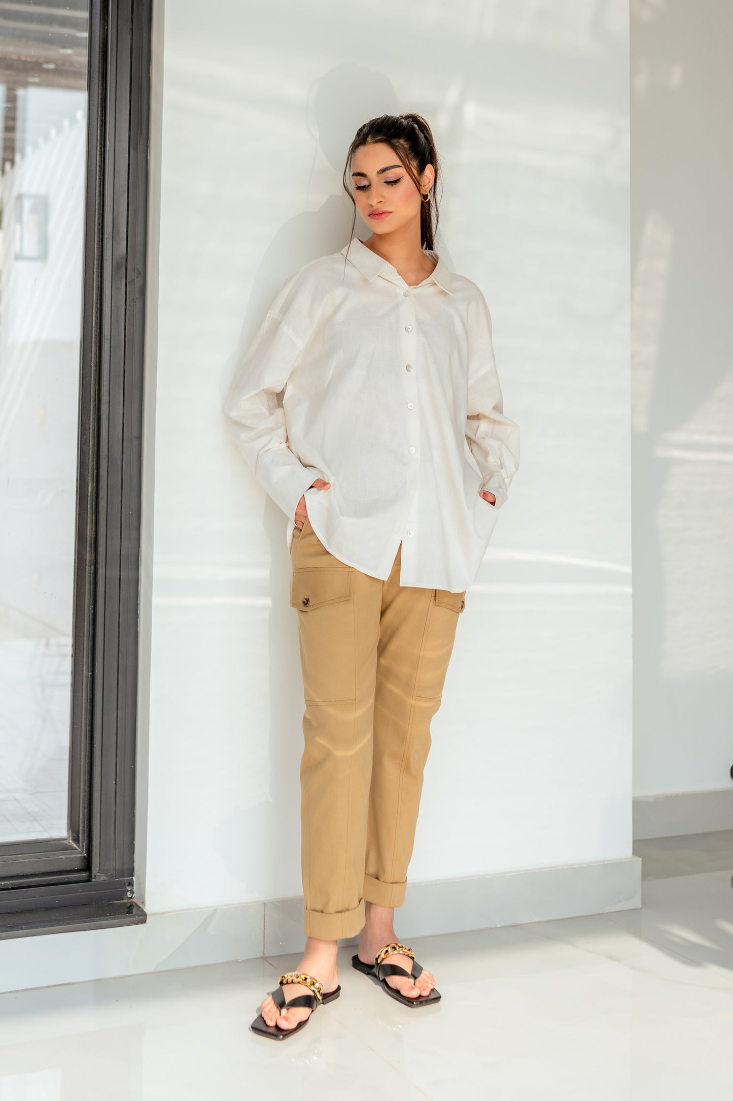 White Oversize Button down Minor Fault Shirt - Hustle N Holla