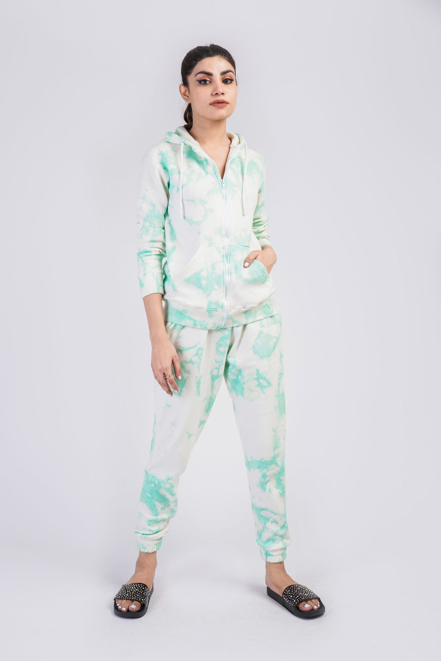 Tie Dye Sea Green Hoodie - Hustle N Holla