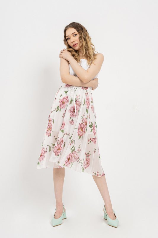 Floral Minor Fault Printed Skirt - Hustle N Holla
