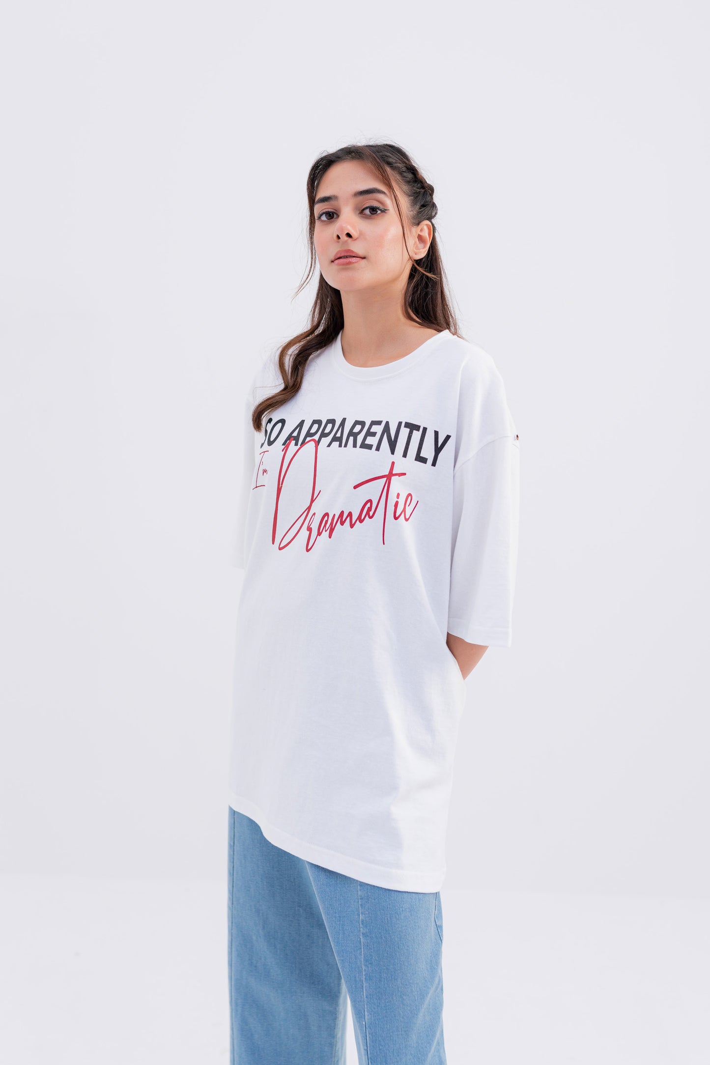 White I'm Dramatic Graphic Minor Fault T-shirt - Hustle N Holla