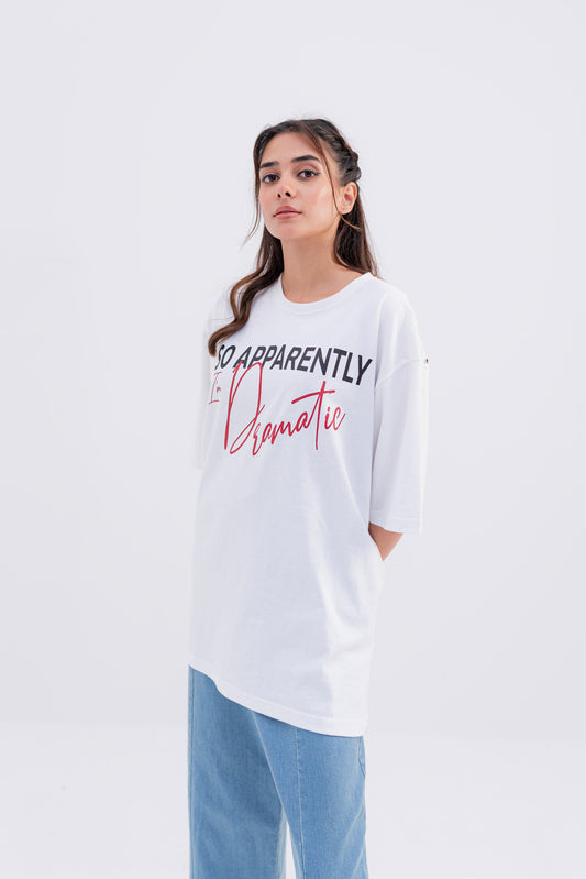 White Graphic Minor Fault Oversized T-shirt - Hustle N Holla