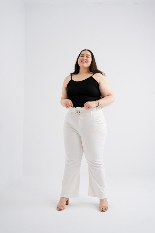 White Wide Leg Plus Size Jeans - Hustle N Holla
