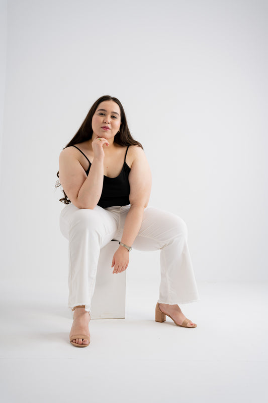 White Wide Leg Plus Size Jeans - Hustle N Holla