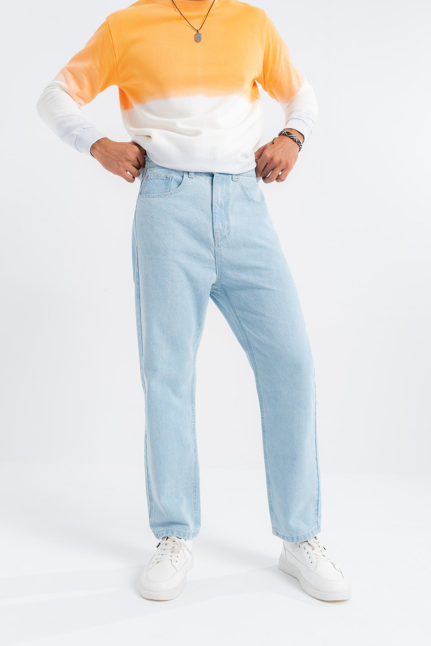 Blue Relax Cropped Jeans