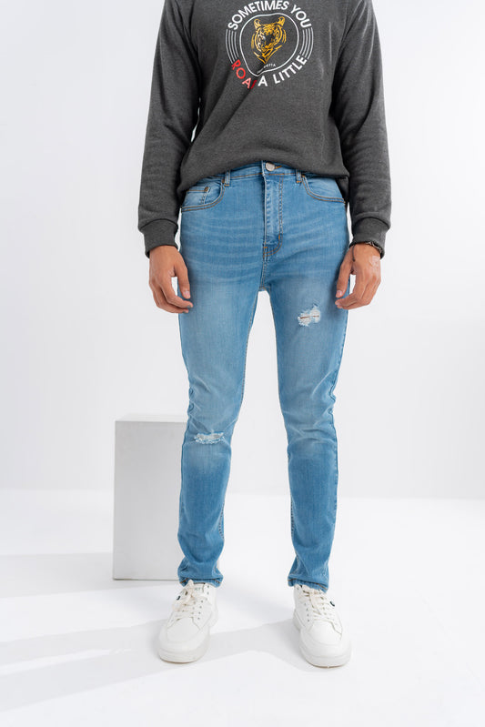 Ripped Skinny Fit Jeans - Hustle N Holla