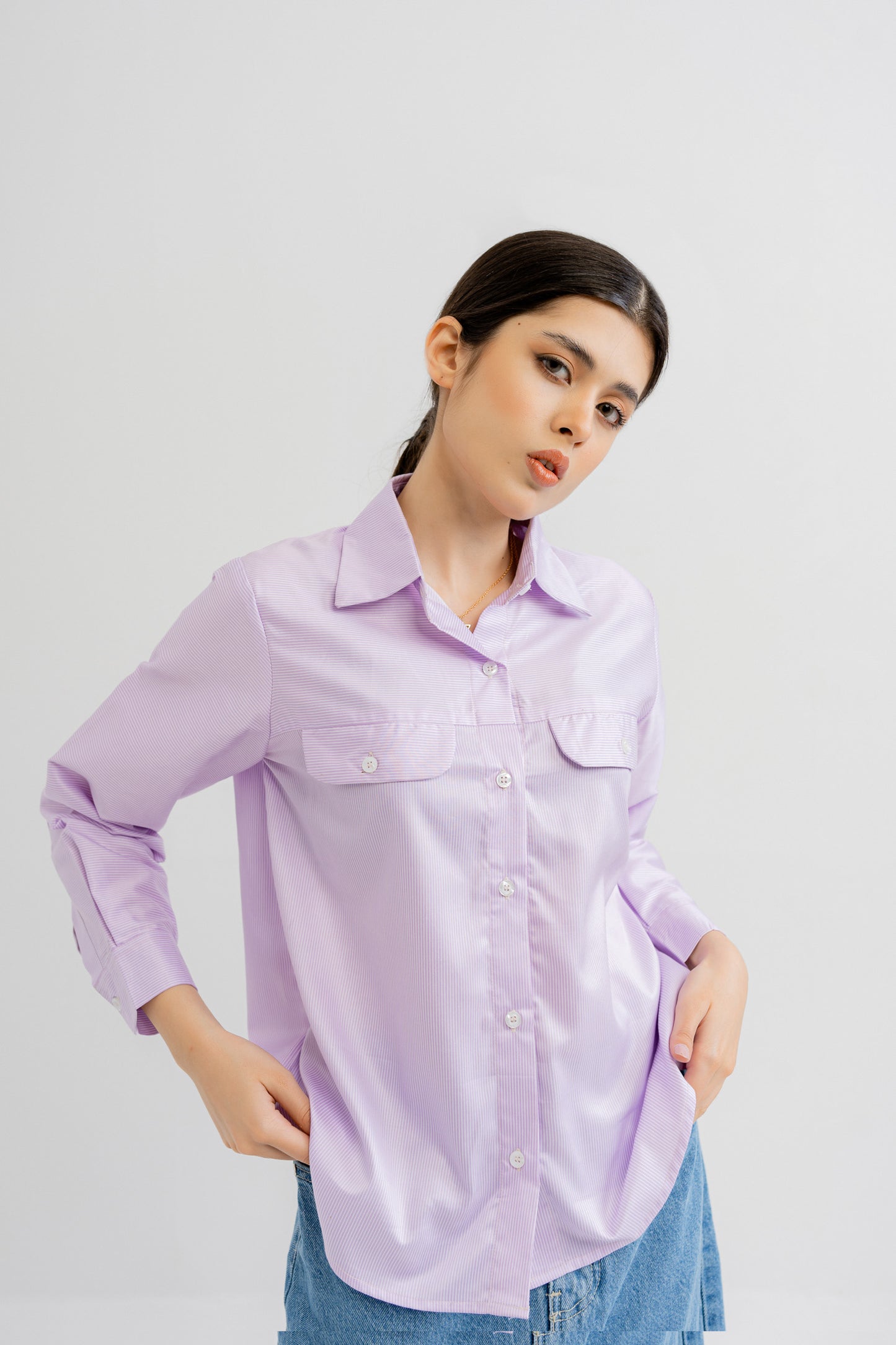 Lilac Button-down Shirt