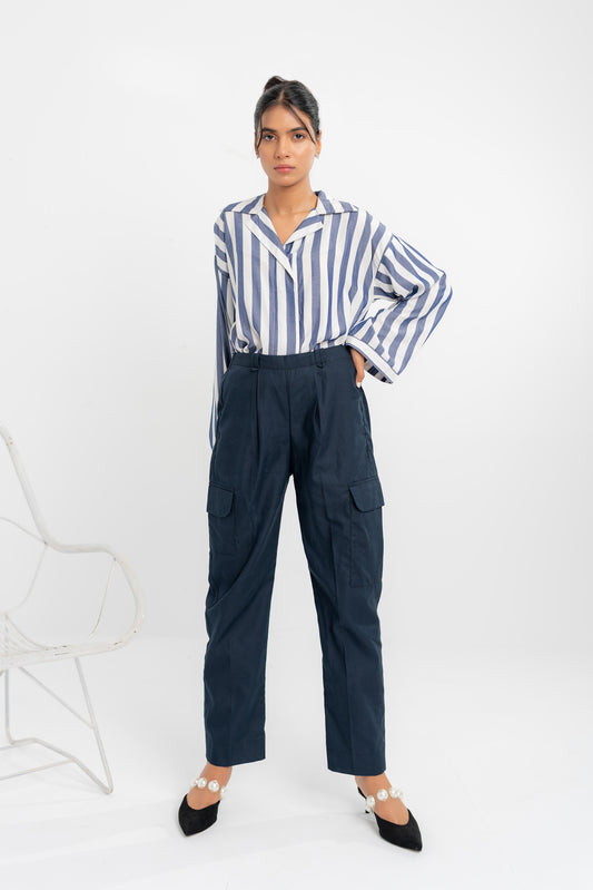 Navy Straight Fit Trouser - Hustle N Holla