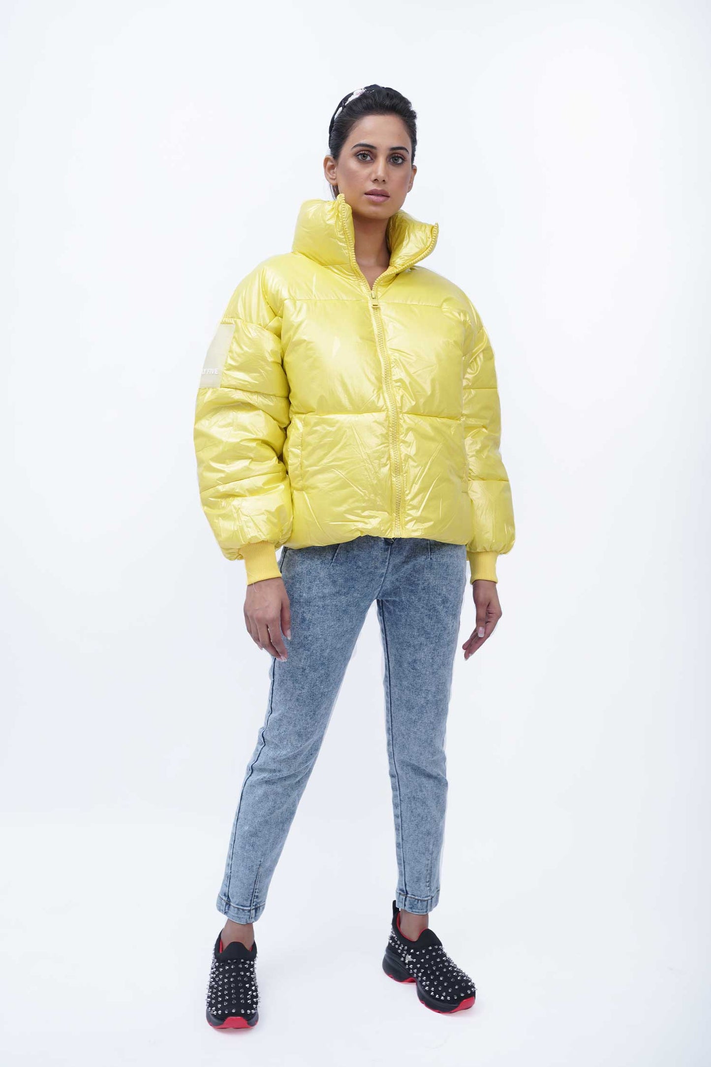 Yellow Quilted Zipper Jacket - Hustle N Holla