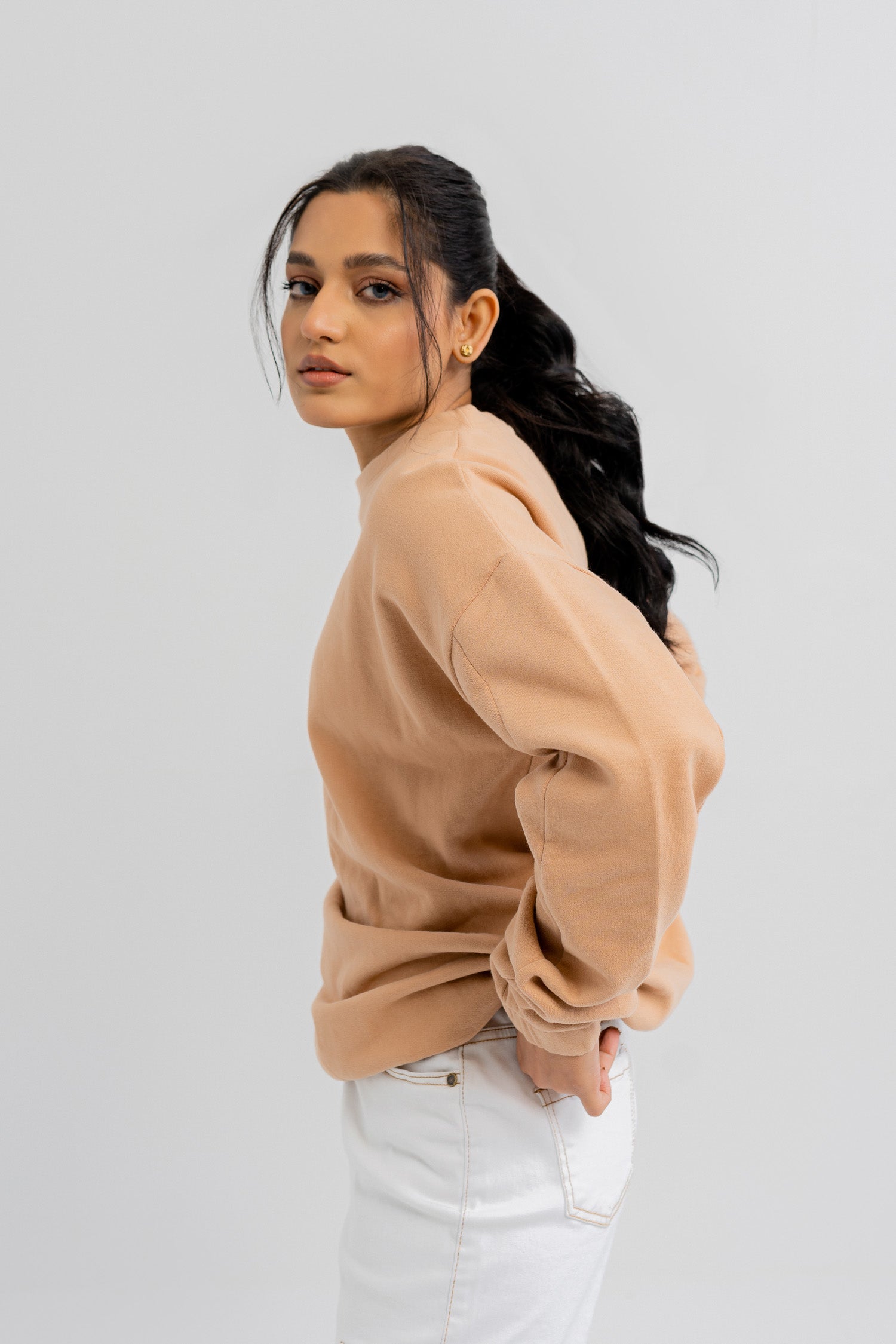 Beige Relax Fit Sweatshirt