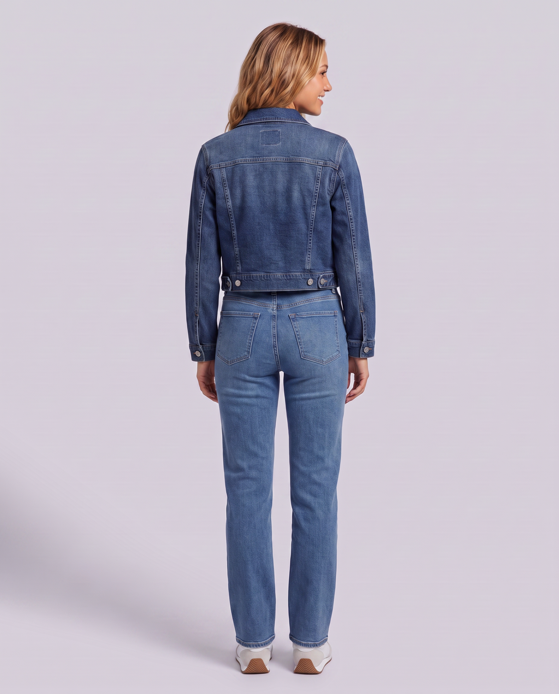 Blue Mid Wash Crop Denim Jacket - Hustle N Holla