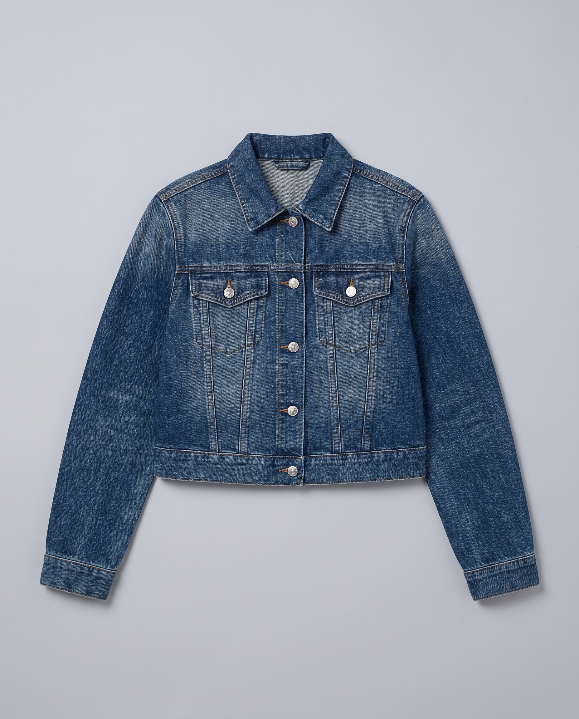 Blue Mid Wash Crop Denim Jacket - Hustle N Holla
