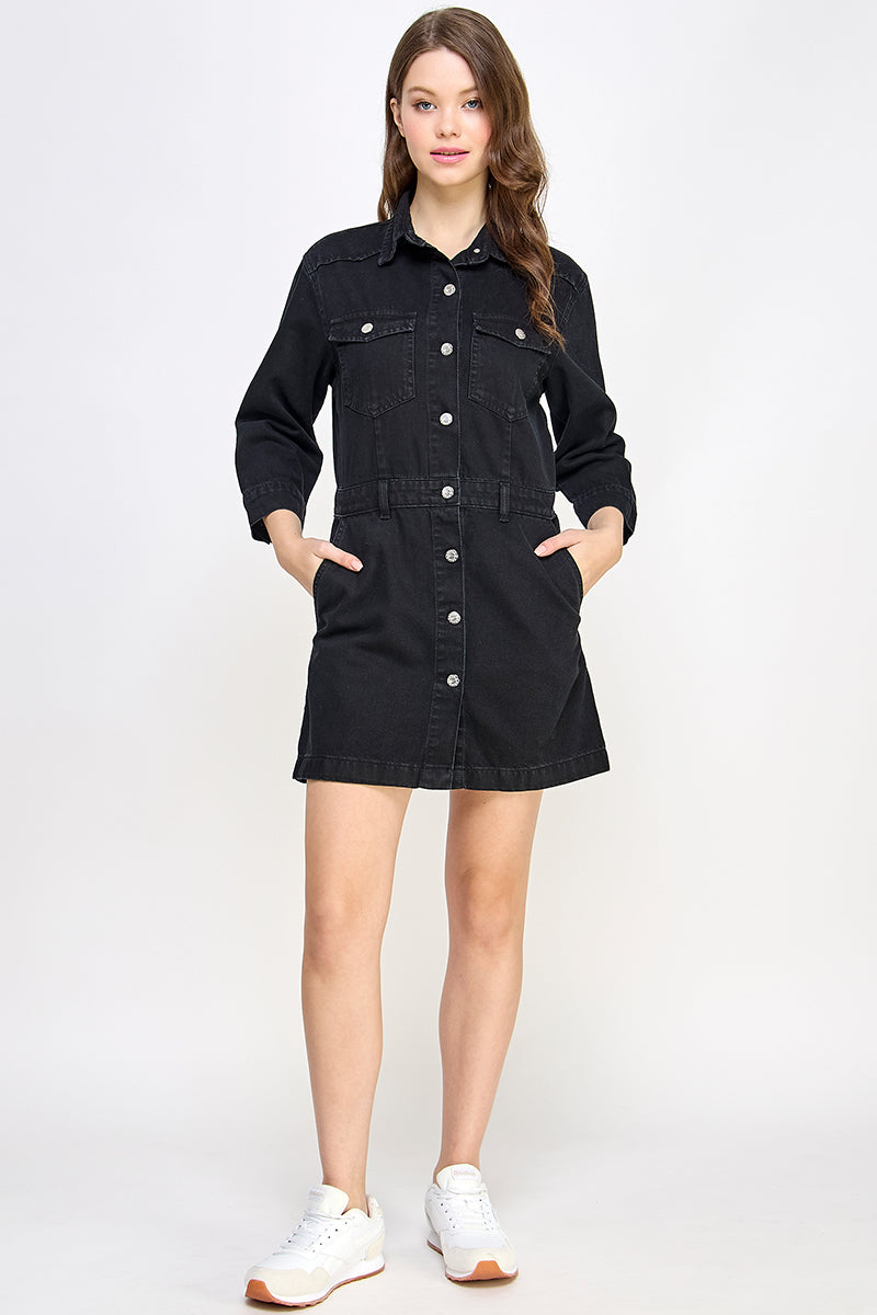 Kayla Denim Dress - Hustle N Holla