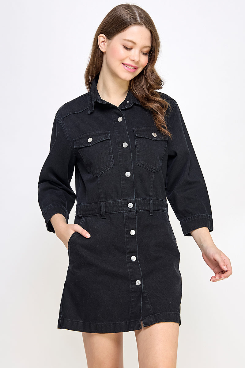 Kayla Denim Dress - Hustle N Holla