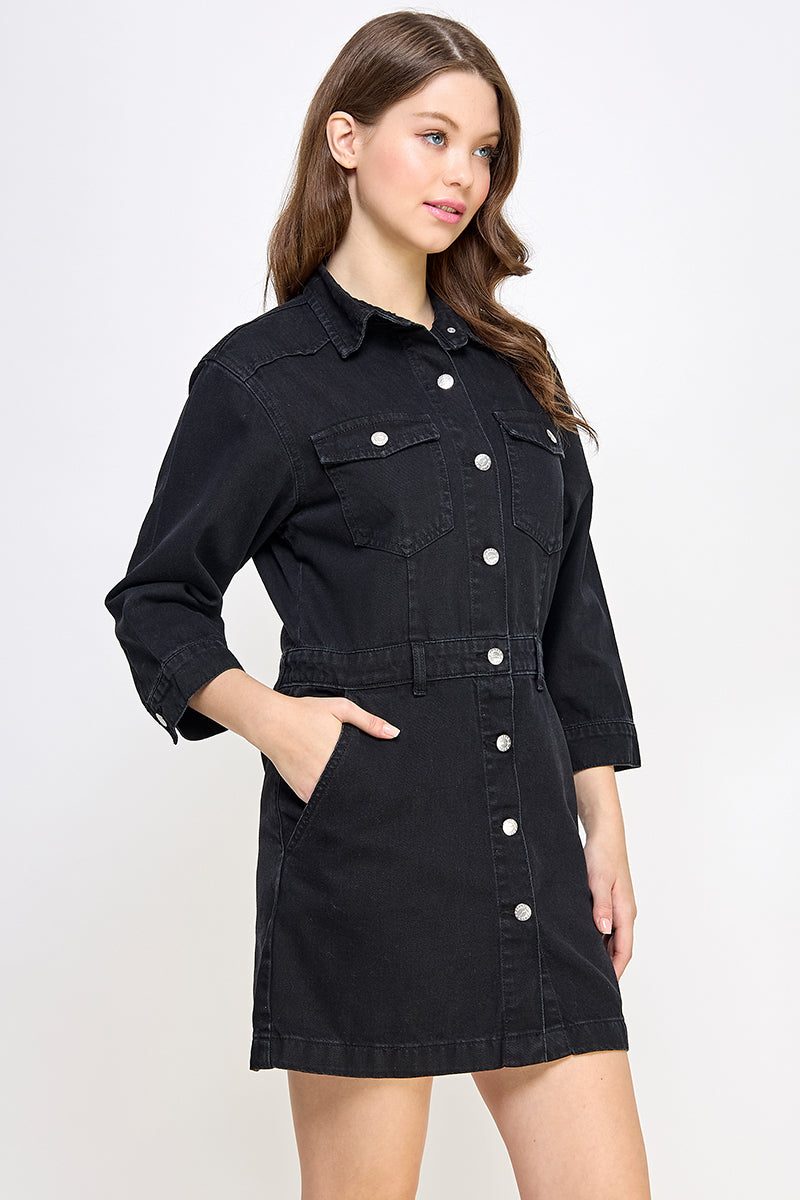 Kayla Denim Dress - Hustle N Holla