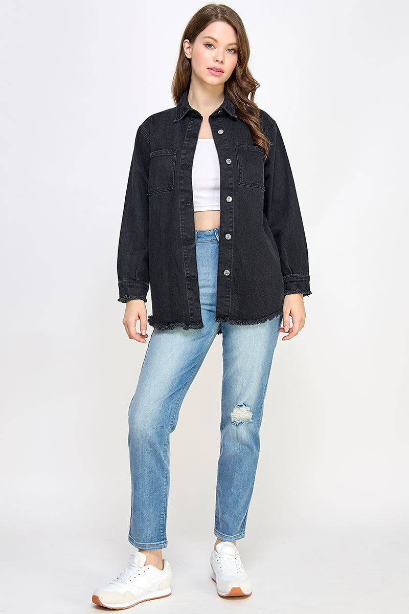Black Denim Shirt - Hustle N Holla