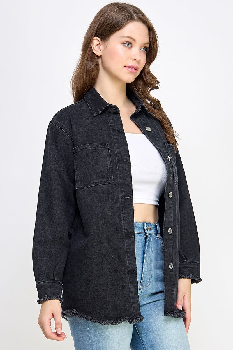 Black Denim Shirt - Hustle N Holla