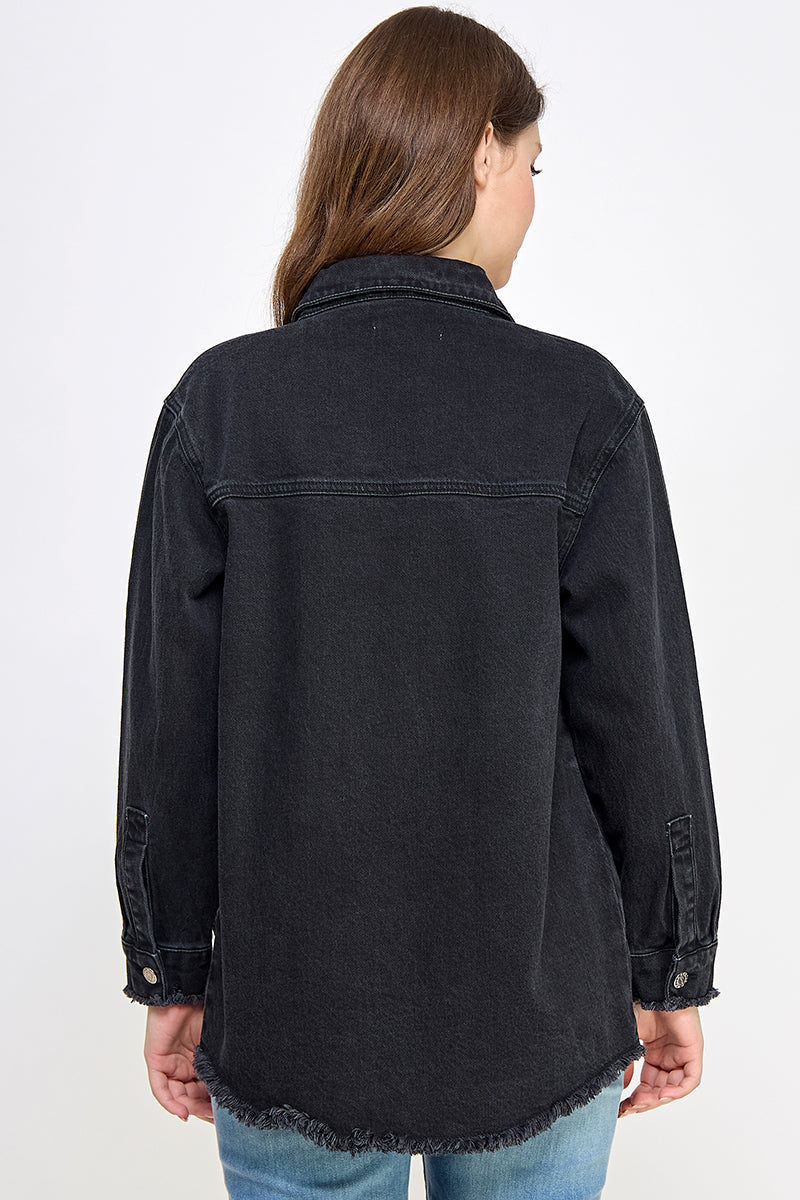 Black Denim Shirt - Hustle N Holla
