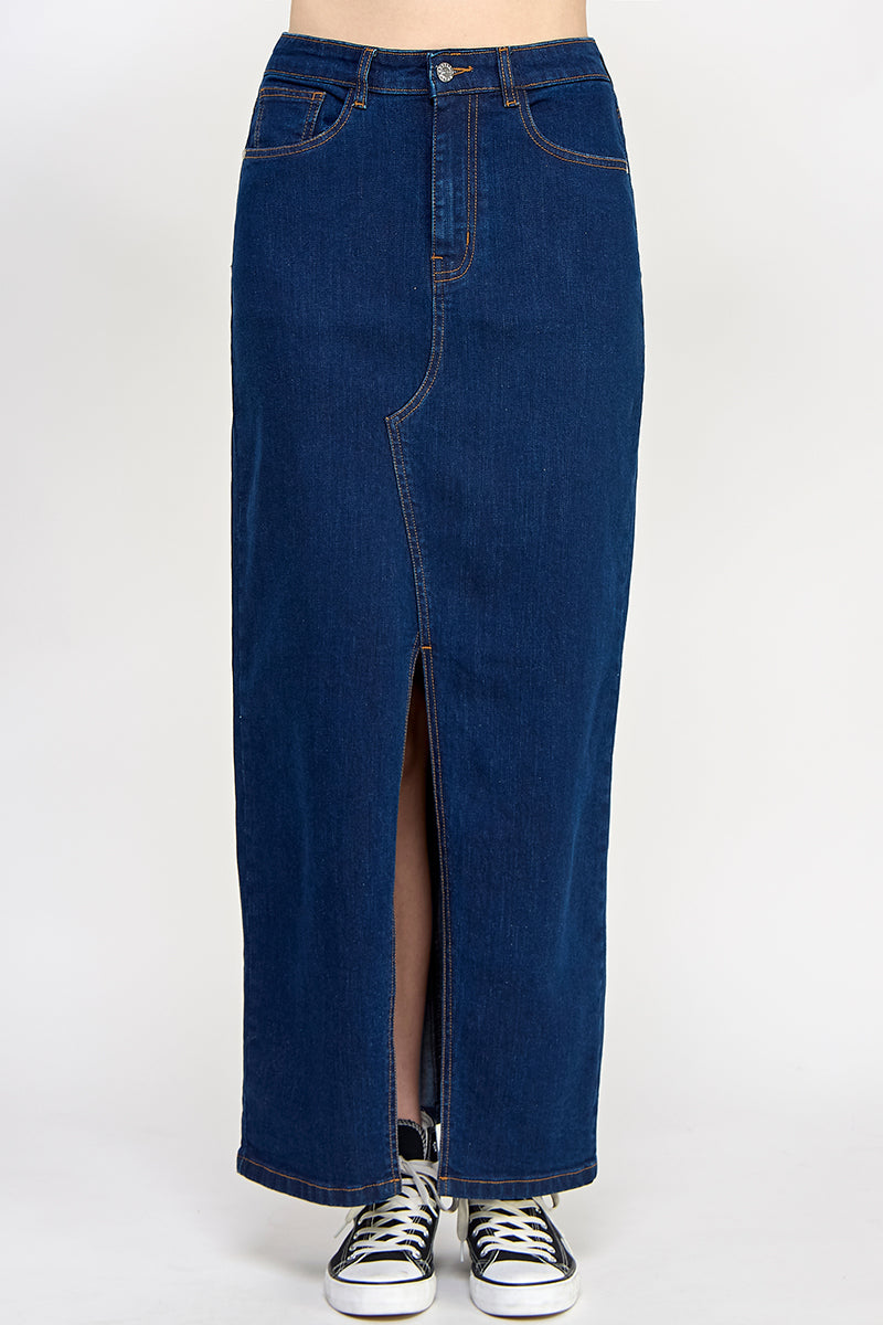 Dark Blue Denim Skirt - Hustle N Holla
