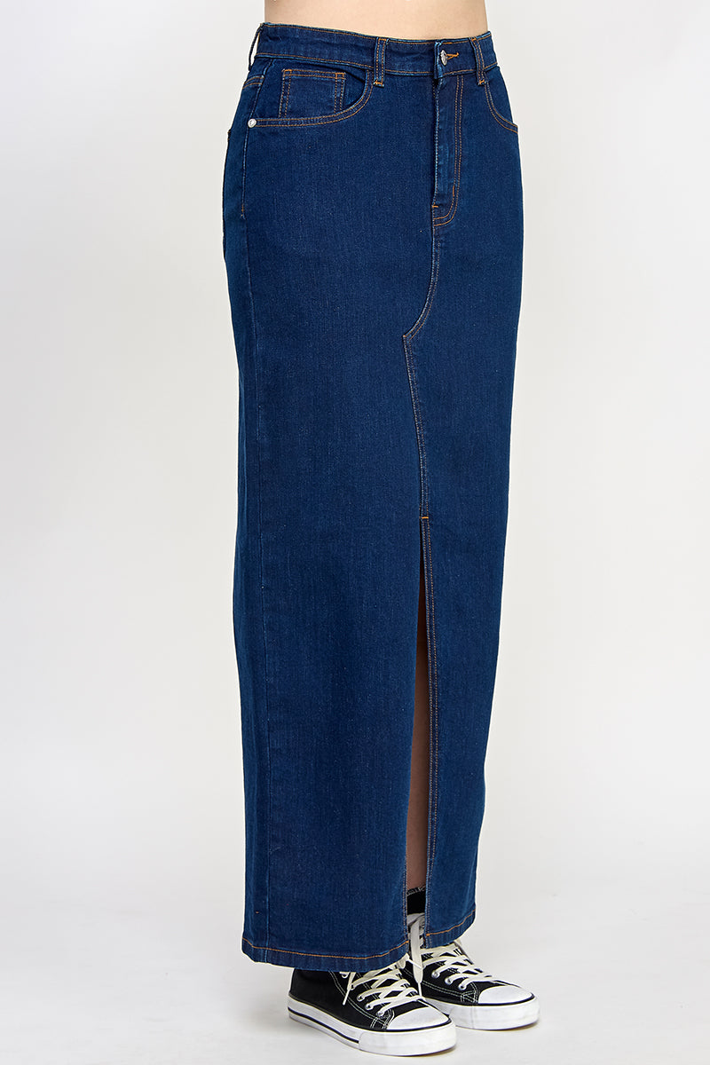 Dark Blue Denim Skirt - Hustle N Holla