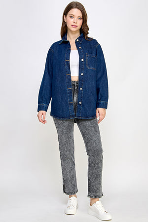 Indigo Denim Shirt - Hustle N Holla