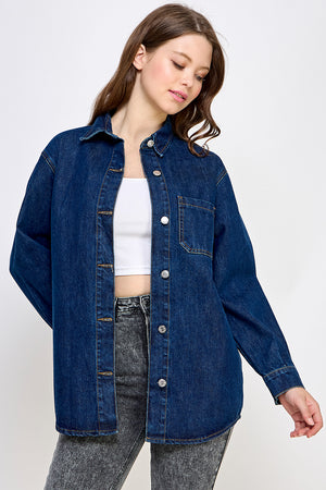 Indigo Denim Shirt - Hustle N Holla