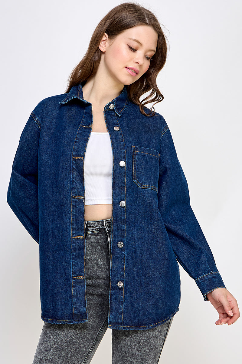 Indigo Denim Shirt - Hustle N Holla