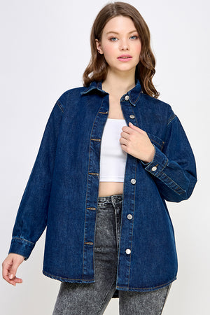 Indigo Denim Shirt - Hustle N Holla