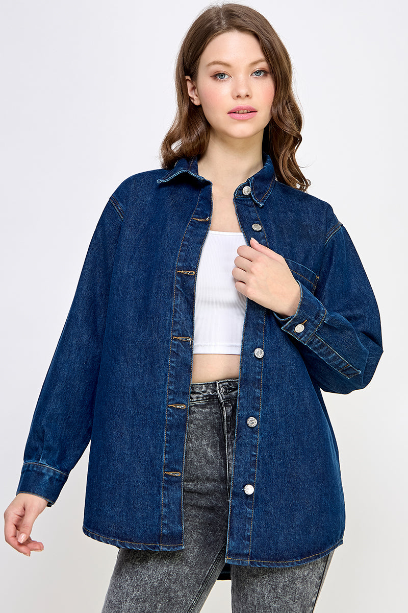 Indigo Denim Shirt - Hustle N Holla