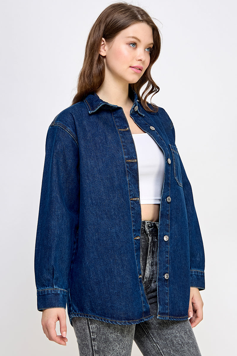 Indigo Denim Shirt - Hustle N Holla