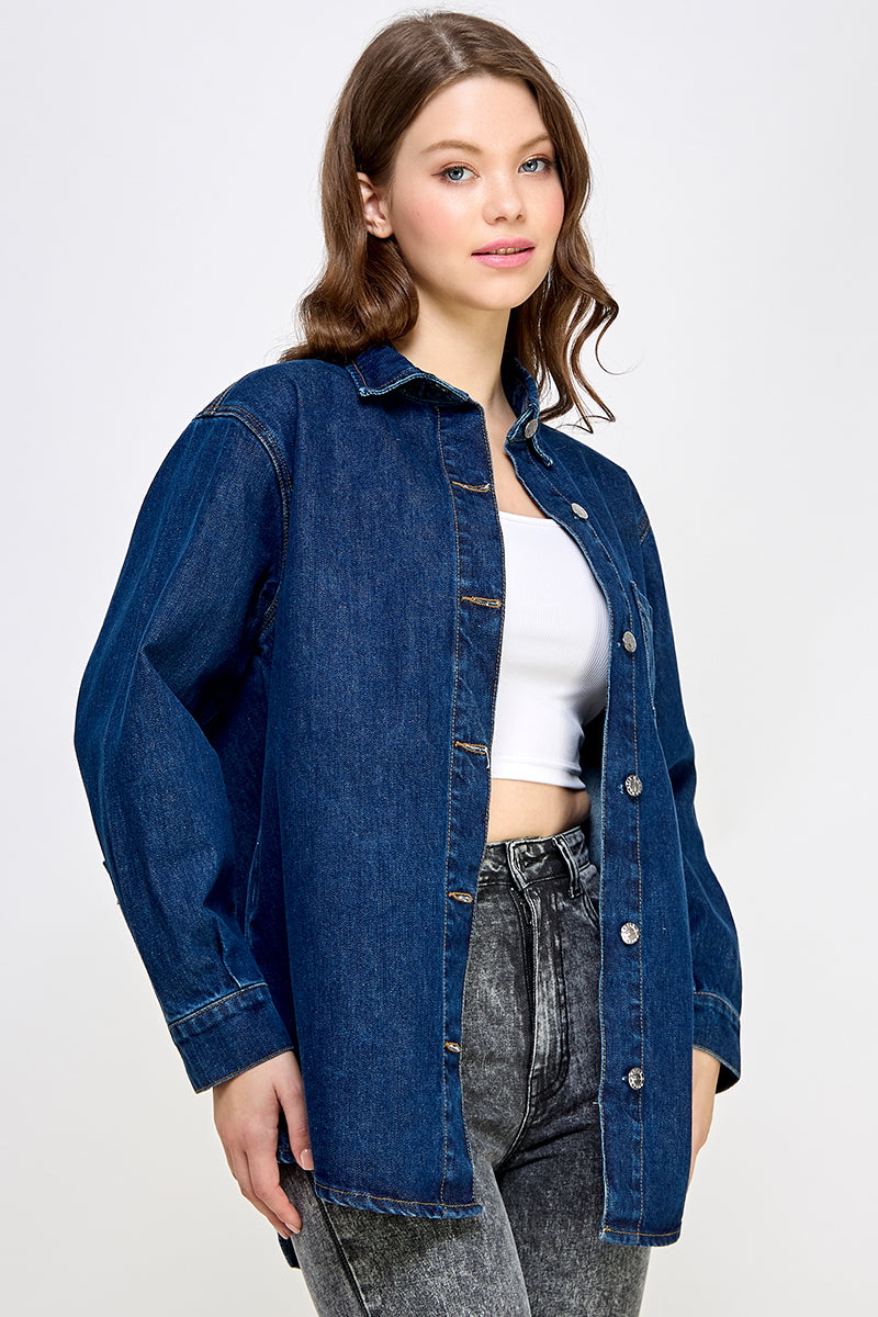 Indigo Denim Shirt - Hustle N Holla