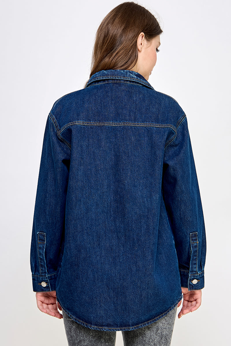 Indigo Denim Shirt - Hustle N Holla
