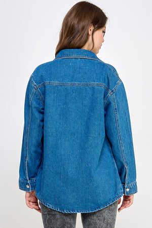 Mid-Blue Denim Shirt - Hustle N Holla