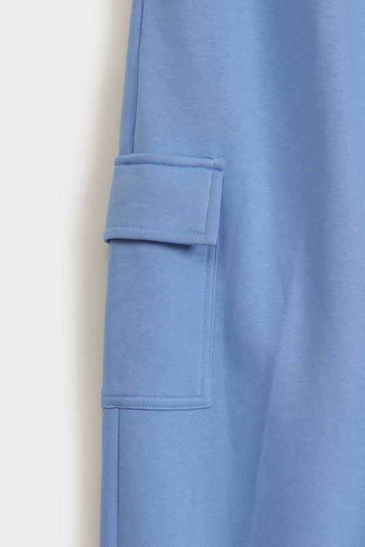 Blue Straight Fit Chambray Sweatpants - Hustle N Holla