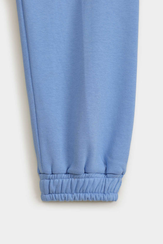 Blue Straight Fit Chambray Sweatpants - Hustle N Holla