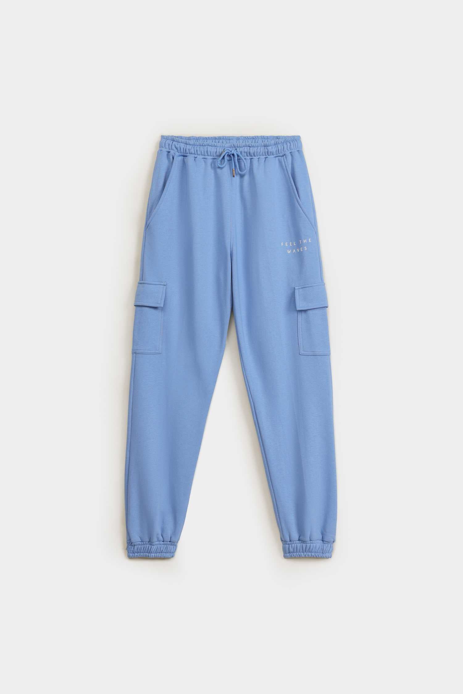 Blue Straight Fit Chambray Sweatpants