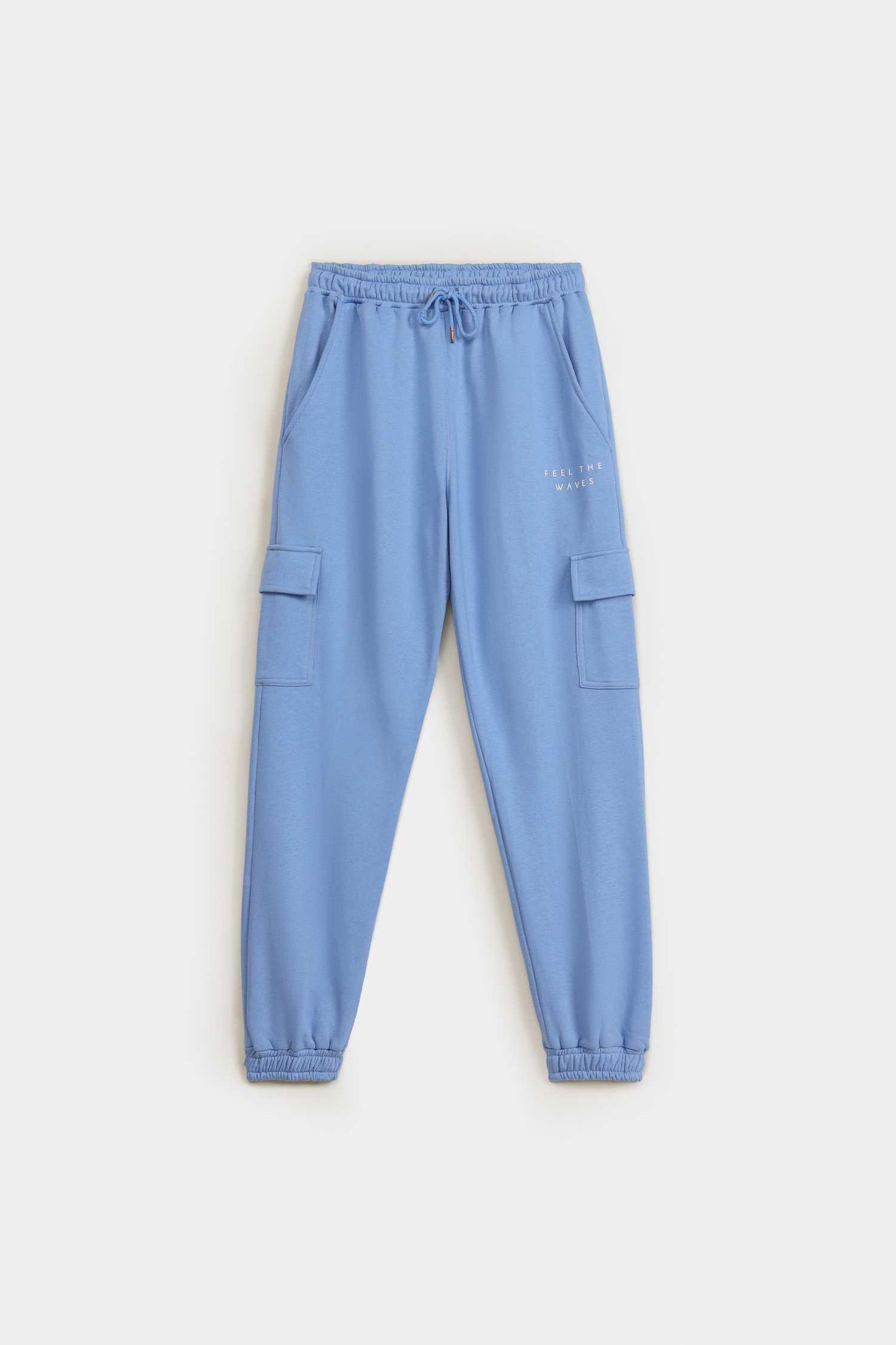 Blue Straight Fit Chambray Sweatpants - Hustle N Holla