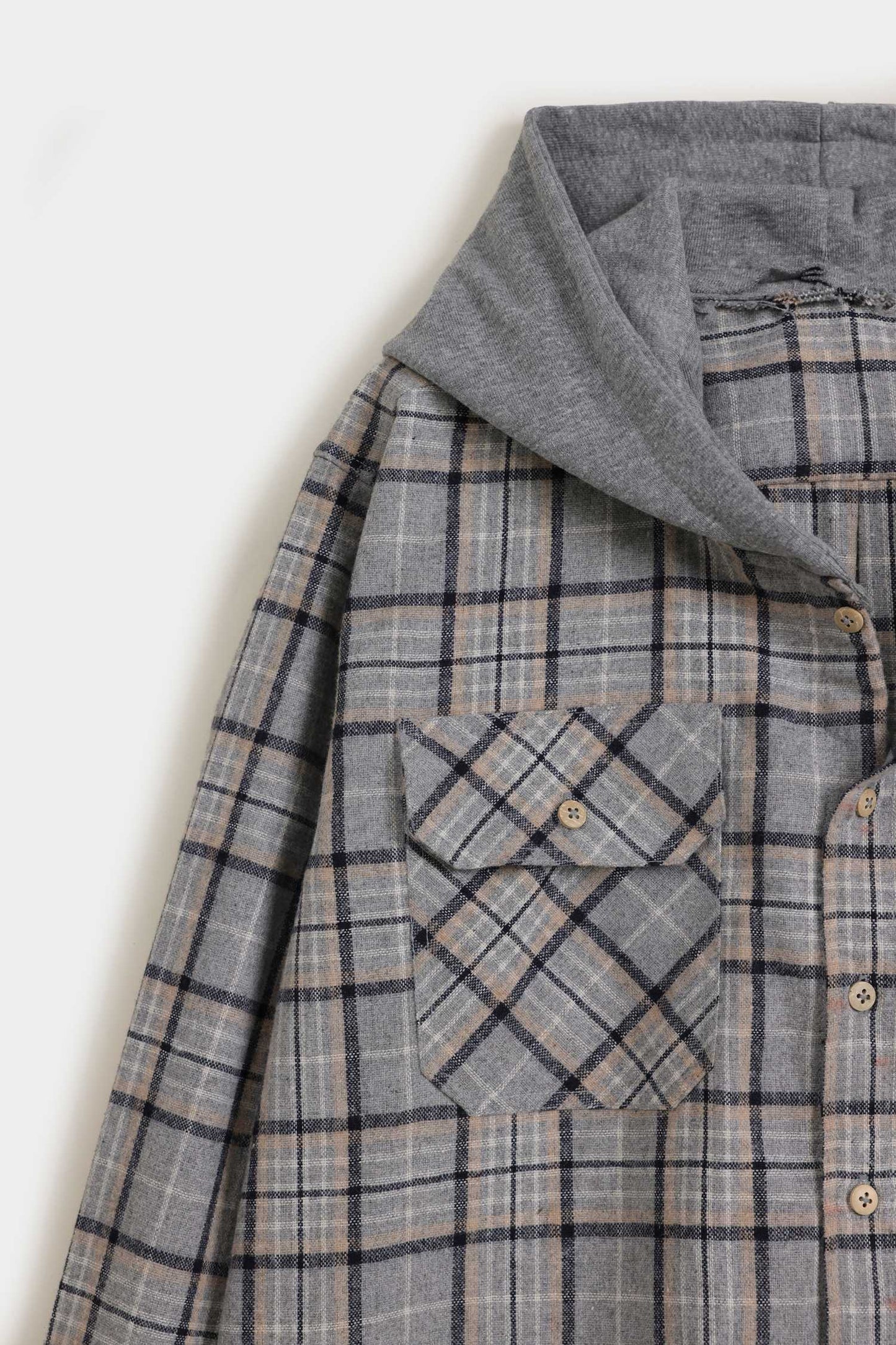 Flannel Oversized Button Down Grey Shirt - Hustle N Holla