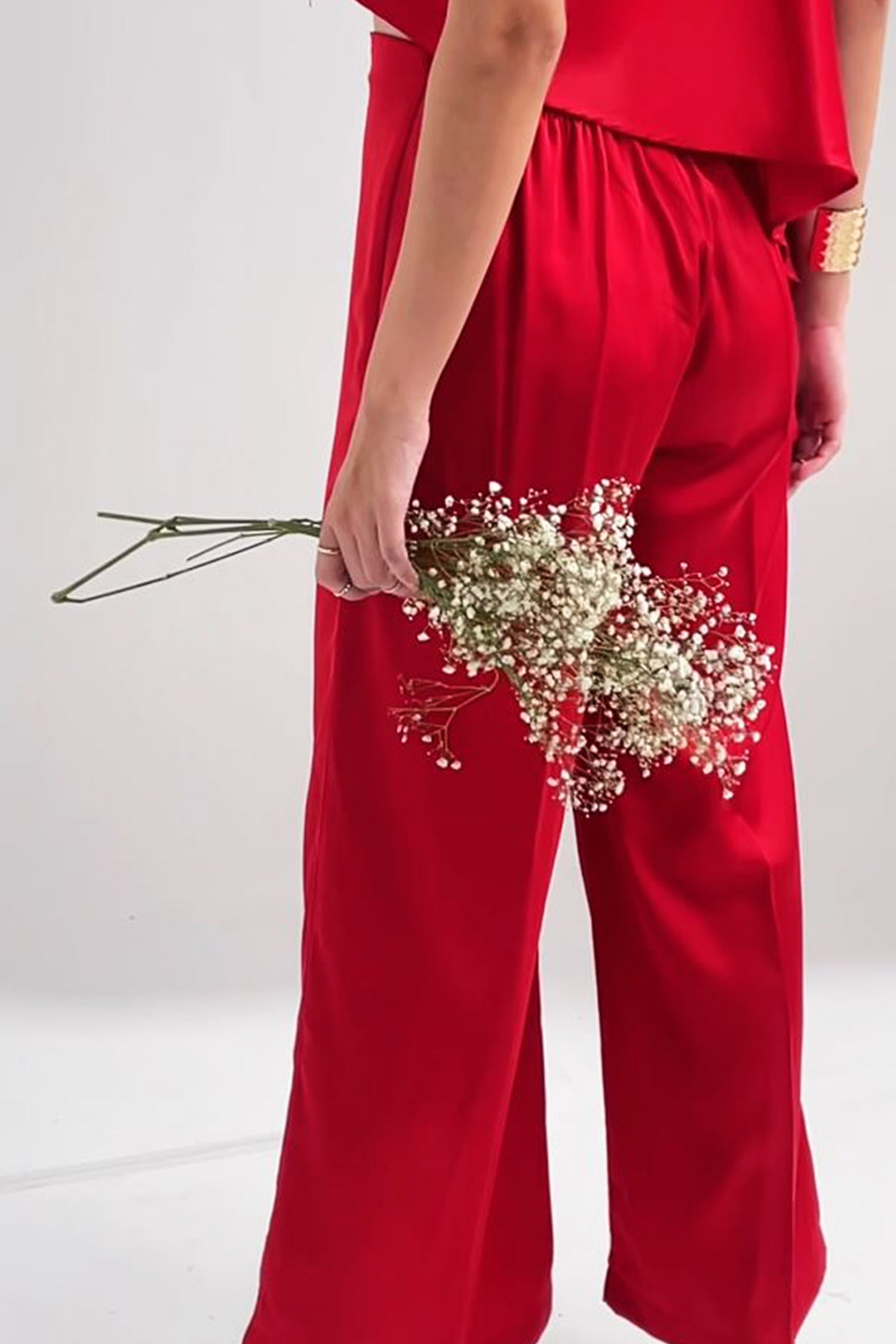 Red Wide Leg Trousers - Hustle N Holla