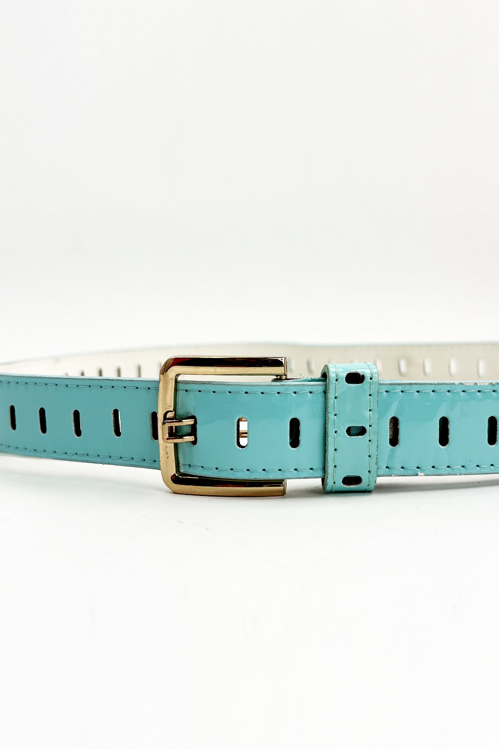 Cyan Blue Faux Minor Fault Leather Belt - Hustle N Holla