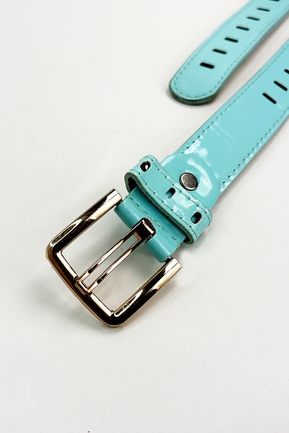 Cyan Blue Faux Minor Fault Leather Belt - Hustle N Holla