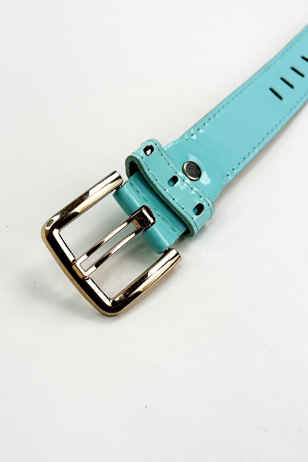 Cyan Blue Faux Minor Fault Leather Belt - Hustle N Holla