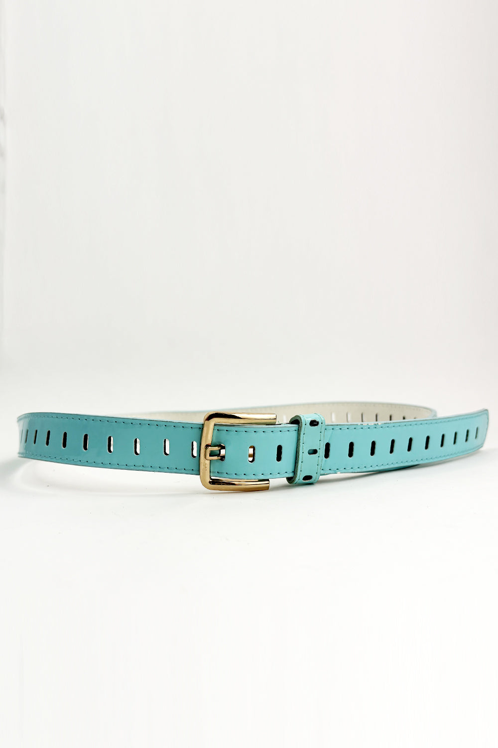 Cyan Blue Faux Minor Fault Leather Belt - Hustle N Holla