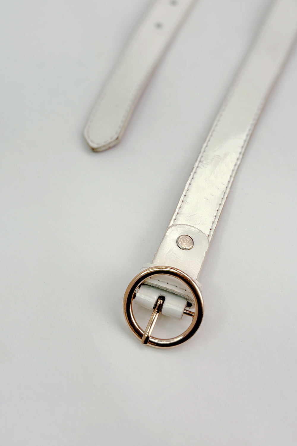 White Faux Leather Minor Fault Belt - Hustle N Holla