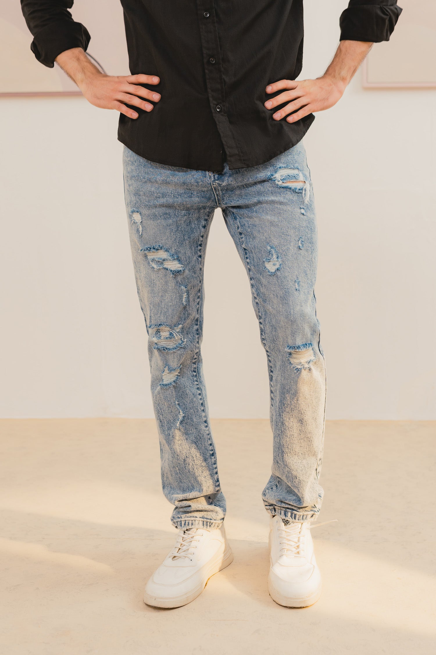 Acid Blue Denim Jeans - Hustle N Holla