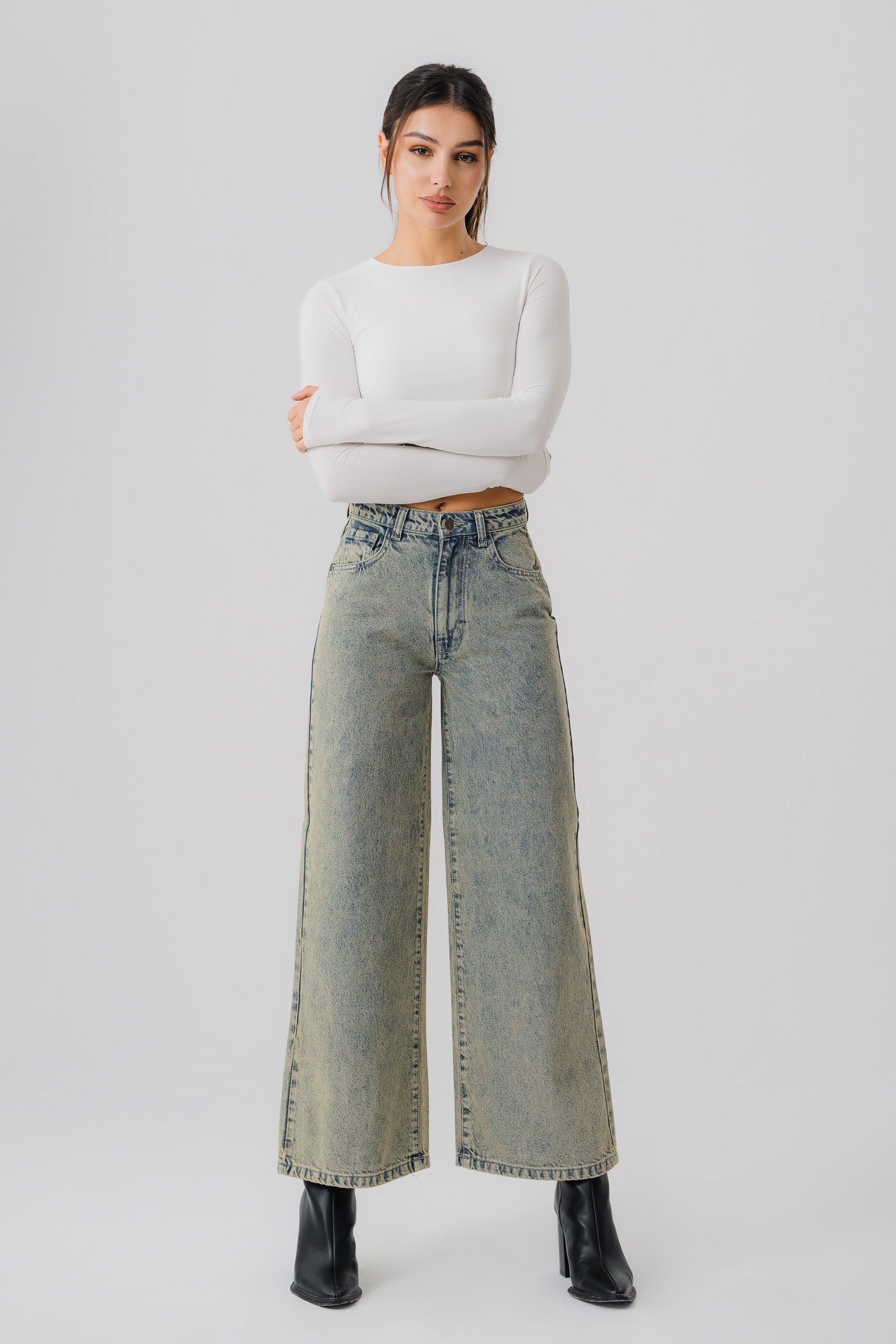 Vintage Wide Leg Denim Jeans - Hustle N Holla