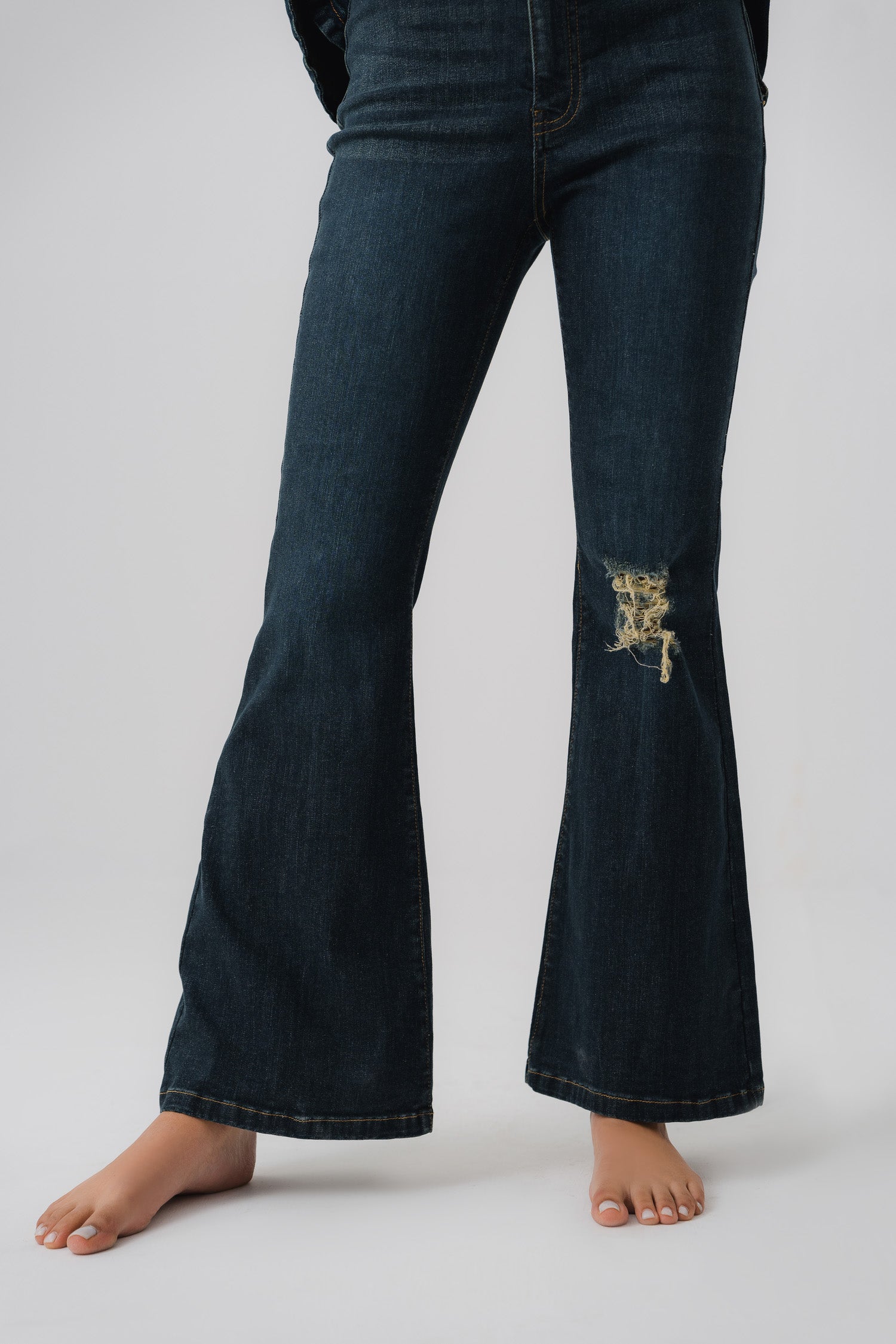 Deep Blue Flared Fit Jeans - Hustle N Holla